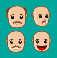 Cartoon Man Face Expressions