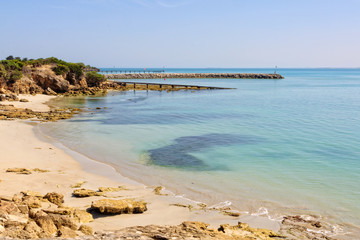Small beach in Robe at the entrance of Lake Butler - SA, Australia