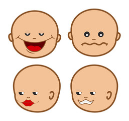 Cartoon Babies Face Expressions
