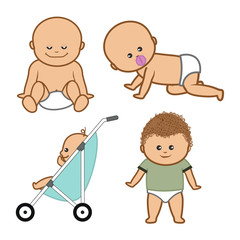 Cartoon Babies Poses