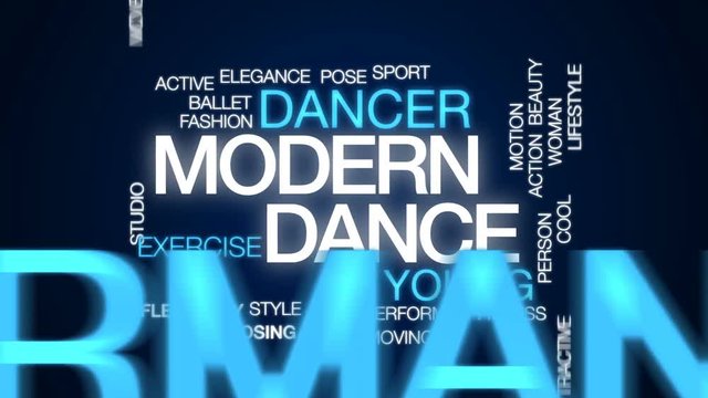 Modern dance animated word cloud, text design animation.