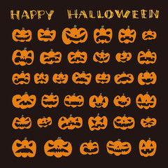 ハロウィン　手書きのお化けカボチャ
