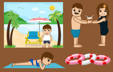 Cartoon People � Beach Graphic - clip-art characters vector