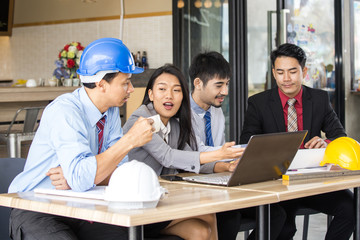 Asian People working together, People have a meeting for Business Plan together, People working concept.