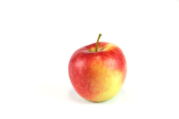 close up on red apple isolated on white background