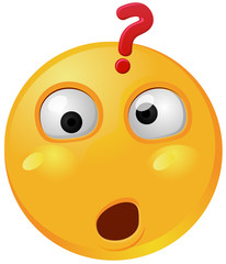 Wondering yellow emoji vector image