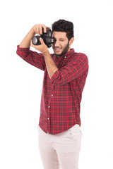 man taking photos