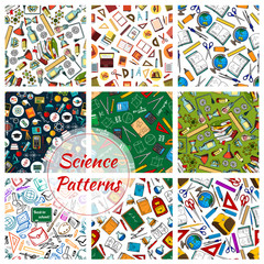 Science, research and education seamless patterns