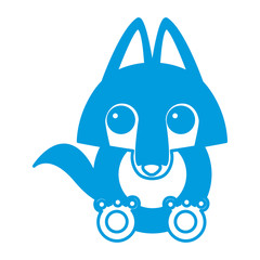 Wolf cartoon animal icon vector illustration graphic design