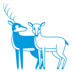 Deer animal cartoon icon vector illustration graphic design