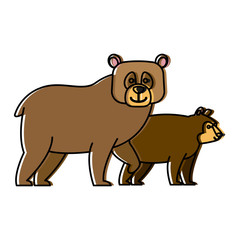 Plakat bear cartoon animal icon vector illustration graphic design