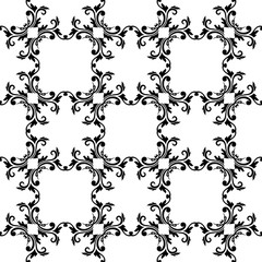 Seamless black and white pattern with wallpaper ornaments