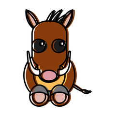 Jabali animal cartoon icon vector illustration graphic design