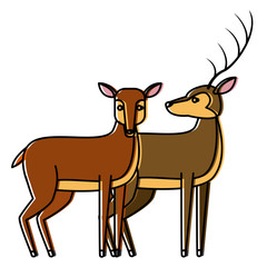 Reindeer animal cartoon icon vector illustration graphic design