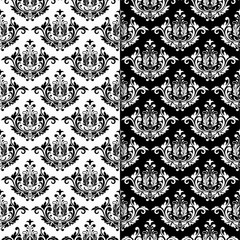 Ornamental seamless patterns. Black and white