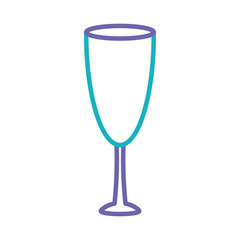 flat line colored  wine  glass  over white  background vector illustration