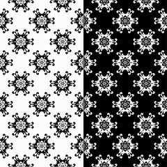 Ornamental seamless patterns. Black and white