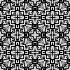 Geometric black and white seamless pattern
