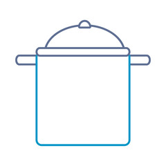 flat line colore cooking pot over white background  vector illustration