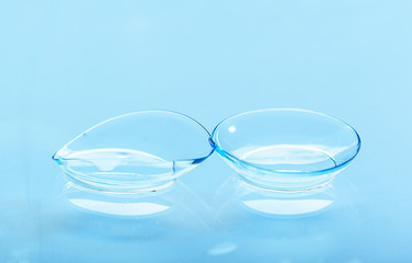 Fototapeta na wymiar Contact lenses with water drops