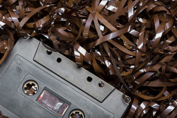 Cassette tape with pull-out tape