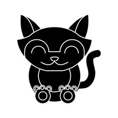 Cat animal cartoon icon vector illustration graphic design