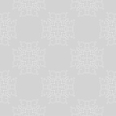 Seamless pattern with white and gray wallpaper ornaments