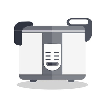 flat rice electric cooker oven vector.