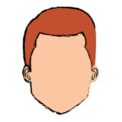 young man head avatar character vector illustration design