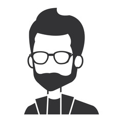 young man with beard avatar character vector illustration design