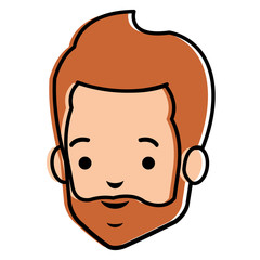 young man with beard avatar character vector illustration design