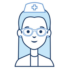 nurse with glasses avatar character vector illustration design