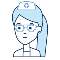 nurse with glasses avatar character vector illustration design