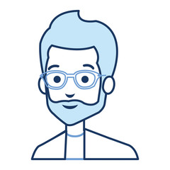 young man with beard avatar character vector illustration design