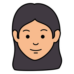 beautiful woman head avatar character vector illustration design