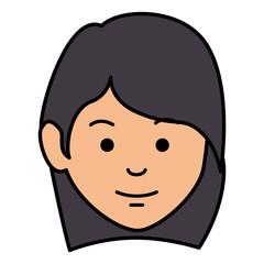 beautiful woman head avatar character vector illustration design