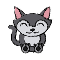 Cat animal cartoon icon vector illustration graphic design