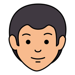 young man head avatar character vector illustration design