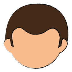 young man head avatar character vector illustration design