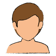 young man shirtless avatar character vector illustration design