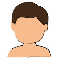 young man shirtless avatar character vector illustration design