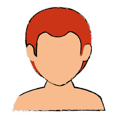 young man shirtless avatar character vector illustration design