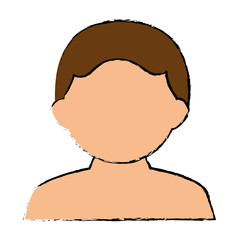 young man shirtless avatar character vector illustration design