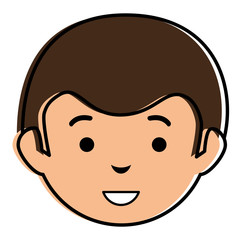 young man head avatar character vector illustration design