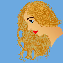 beautiful blonde woman profile