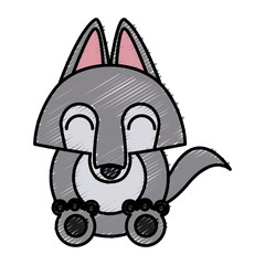 Wolf cartoon animal icon vector illustration graphic design