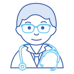 male doctor with stethoscope avatar character vector illustration design