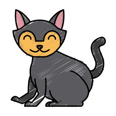 Cat animal cartoon icon vector illustration graphic design