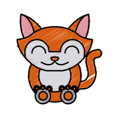 Cat animal cartoon icon vector illustration graphic design