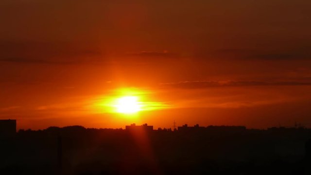 Timelapse sunrise over the city in FullHD 1080p.
